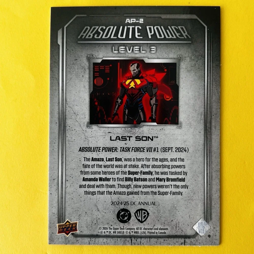 2024-25 Upper Deck DC Annual Absolute‎ Power AP-2 Last Son Level 3 Insert